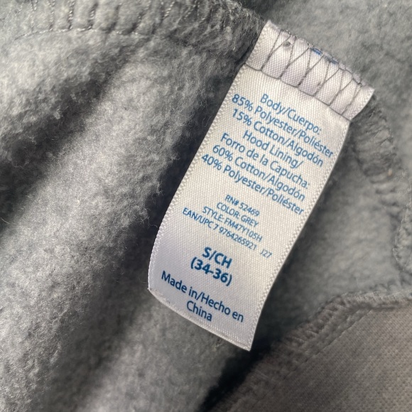 Faded Glory Full Zippered Gray Fleece Warm & Comfy Hoodie Pockets Men's Size S ! - Picture 6 of 8